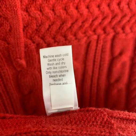 Athleta Red Cold Spell Merino Wool Cable Knit Hooded Sweater Dress XS - Picture 10 of 12